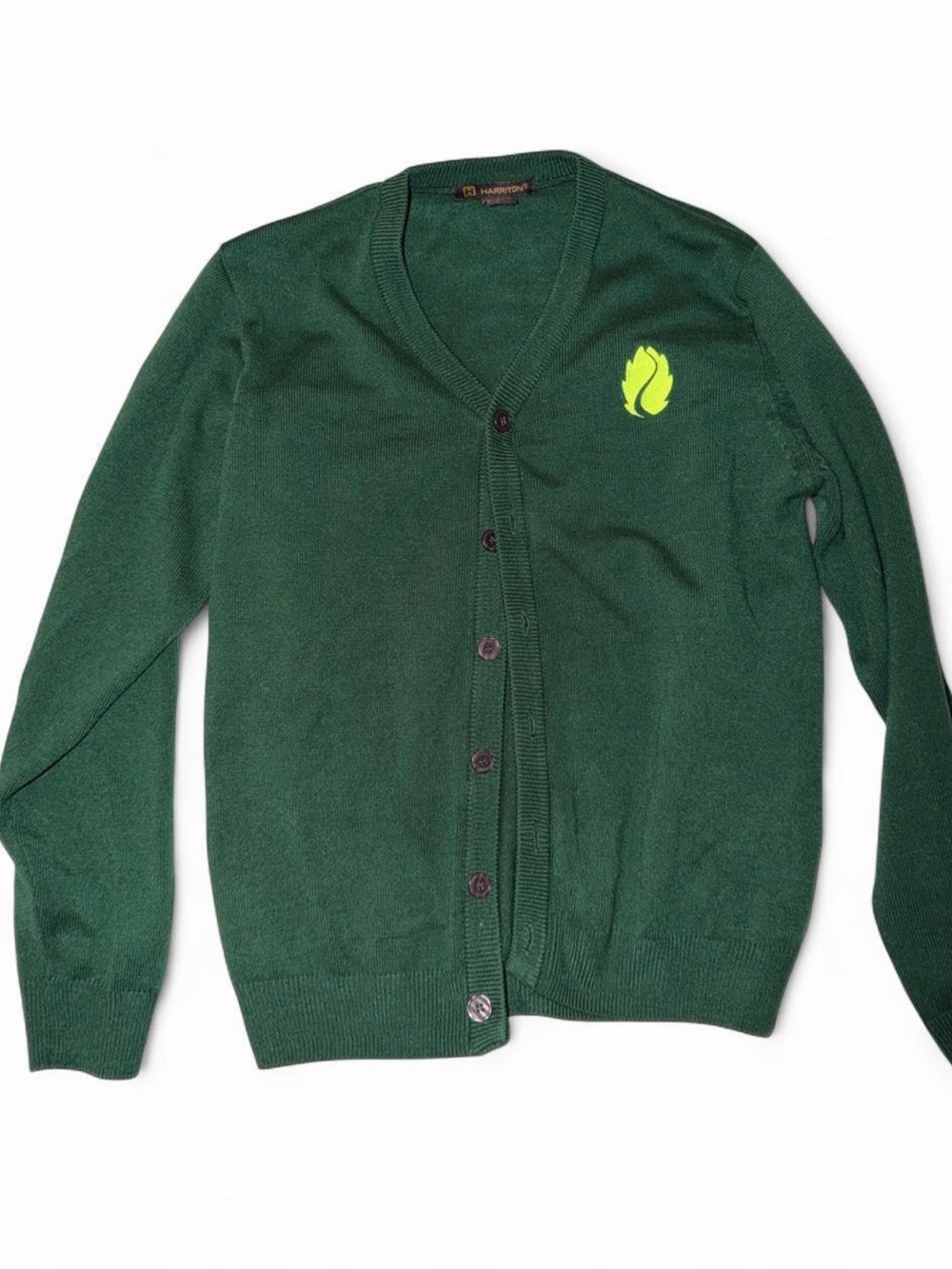 Green V-Neck Button Cardigan Sweater